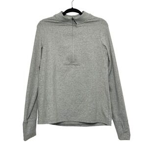 Prana Gray Quarter Zip Long Sleeve Top Women's L Athlesuire hiking outdoors